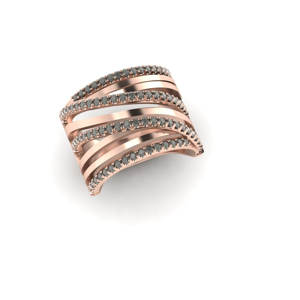 Crisscross Bedazzled Diamond Ring (HEJ) (SF16539)-Sivana Diamonds