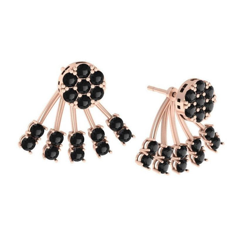 BLACK DIAMOND CHANDELIER DIAMOND DESIGNER EARINGS WITH SCREW ON BACKINGS THAT ARE PART OF THIS MASTERPIECE-Sivana Diamonds