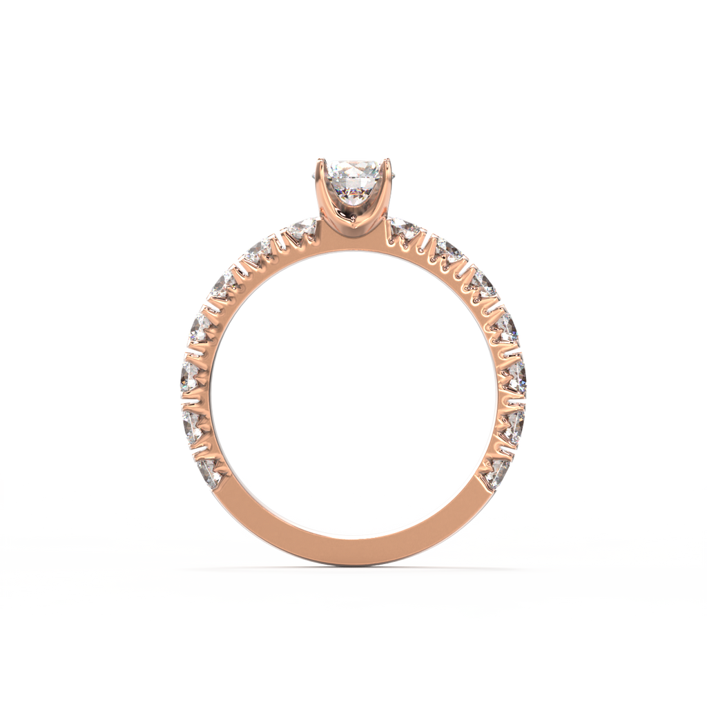 Four Claw Designer Sidestone Engagement Ring-Sivana Diamonds