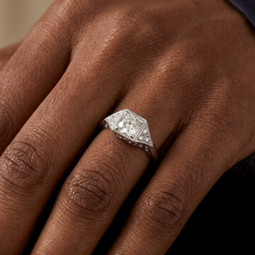 Vintage-Style Diamond Engagement Ring