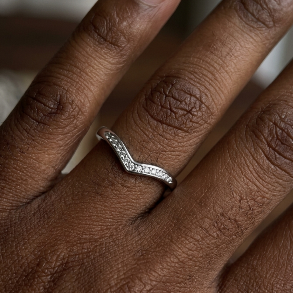 V-Shaped Contour Wedding Band