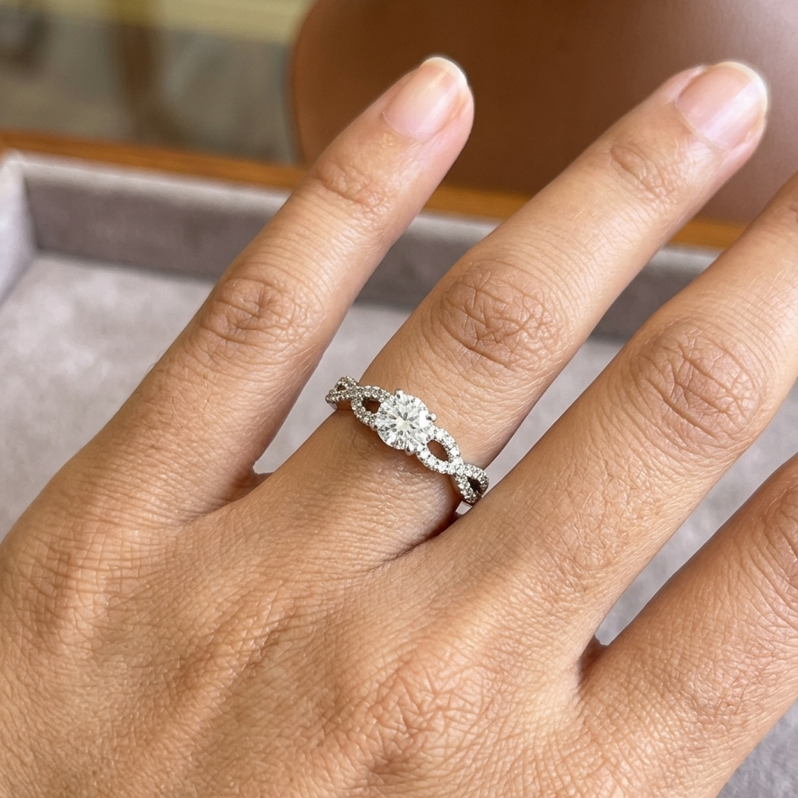 Twisted Split Shank Engagement Ring