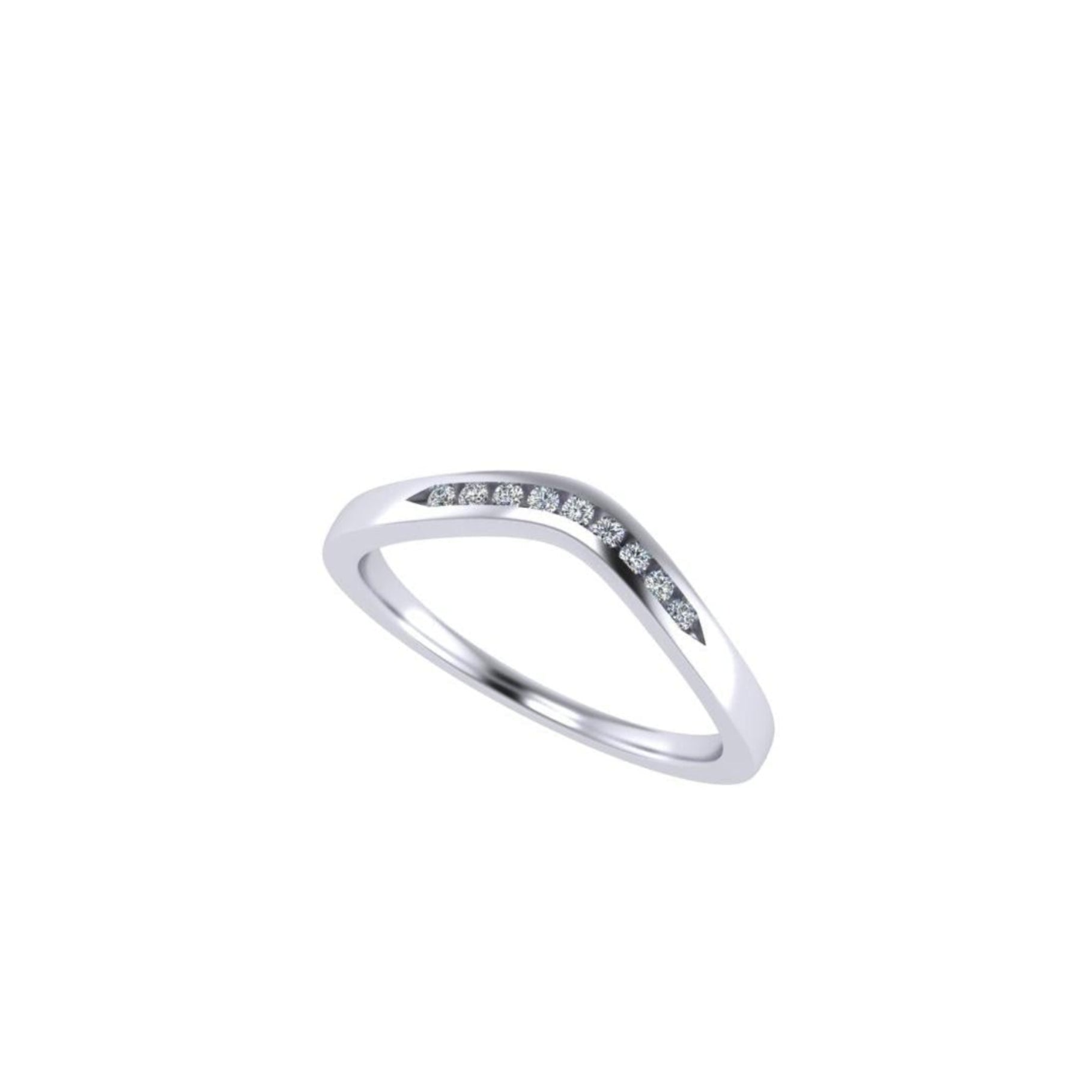 V-Shaped Contour Wedding Band