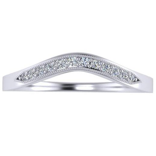 Curved Diamond Pave Half Eternity Band --eb