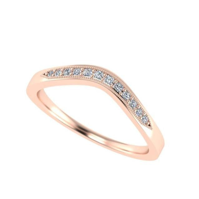 Curved Diamond Pave Half Eternity Band --eb