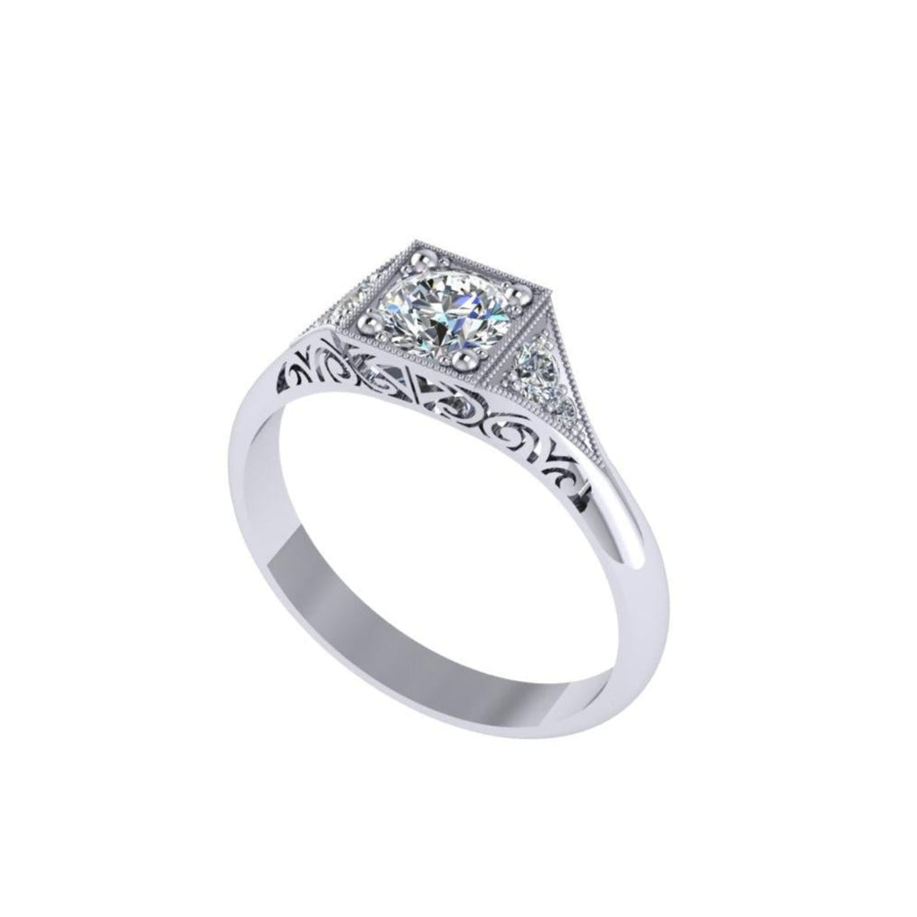 Vintage-Style Diamond Engagement Ring