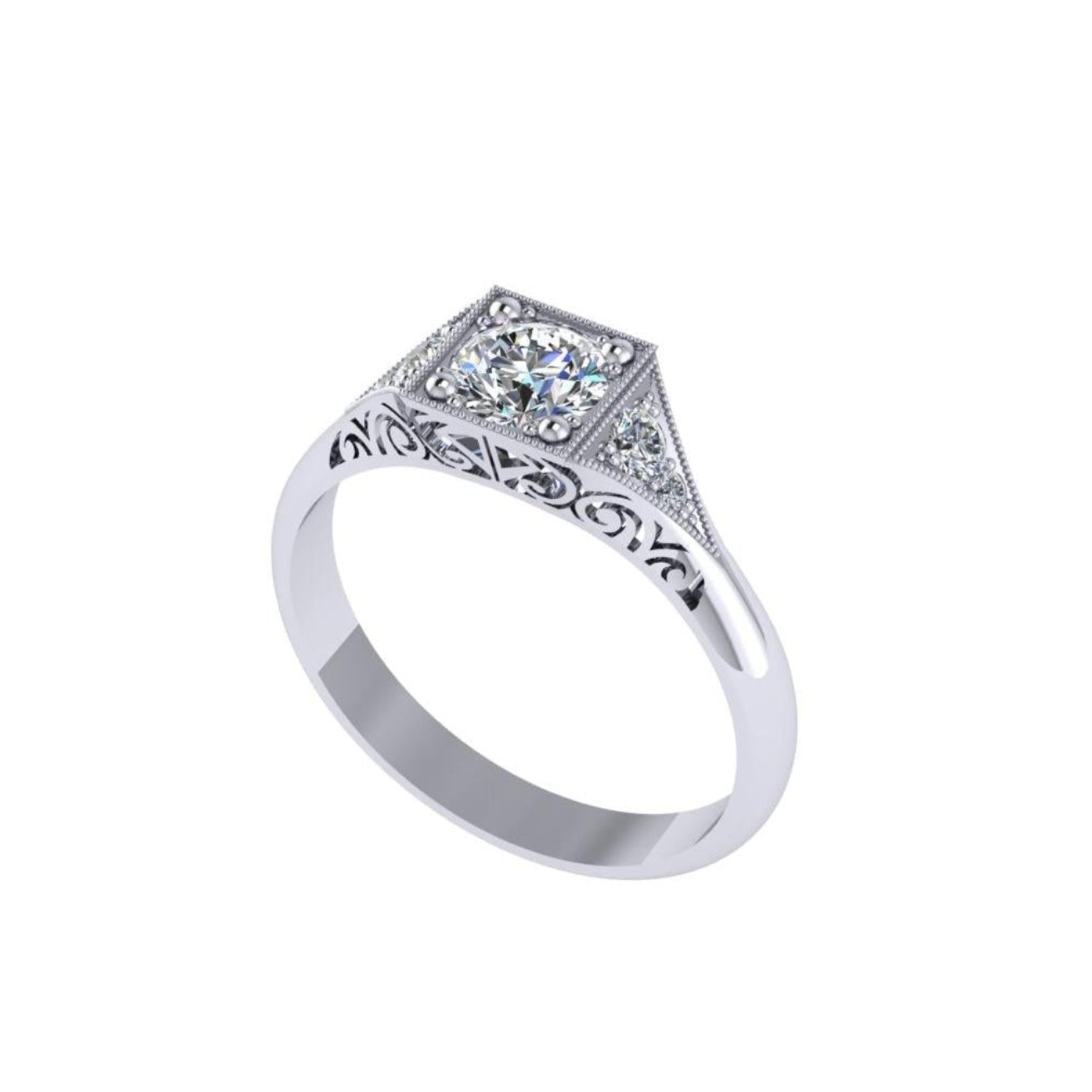Vintage-Style Diamond Engagement Ring