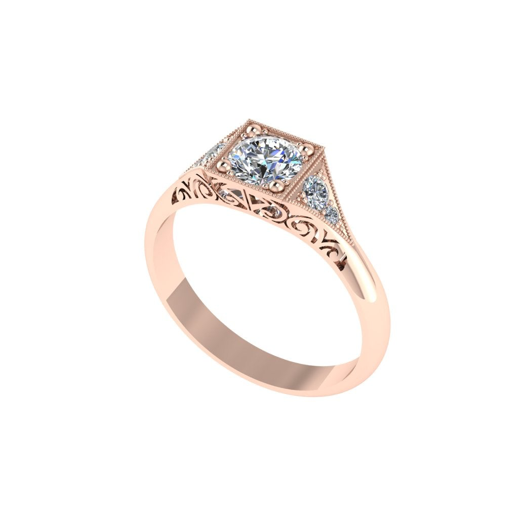 Vintage-Style Diamond Engagement Ring