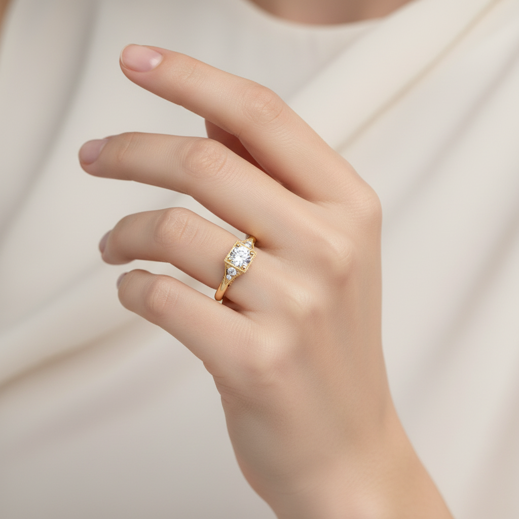 Vintage-Style Diamond Engagement Ring