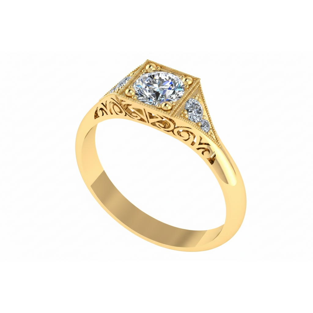 Vintage-Style Diamond Engagement Ring