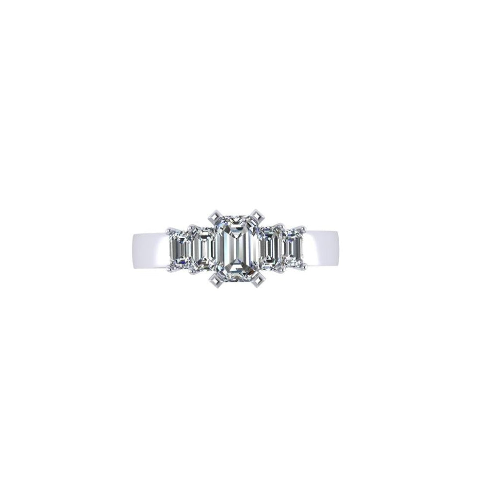 5-Stone Baguette Cut Engagement Ring