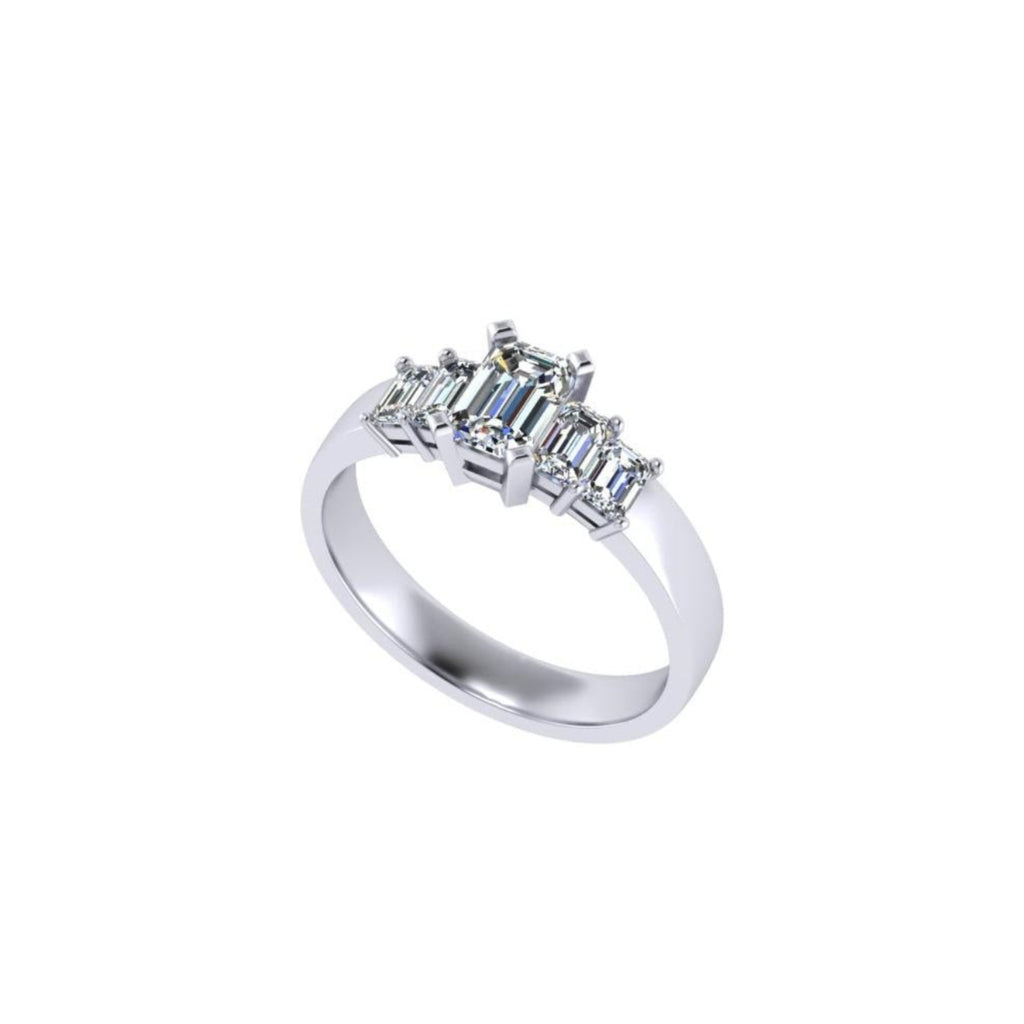 5-Stone Baguette Cut Engagement Ring