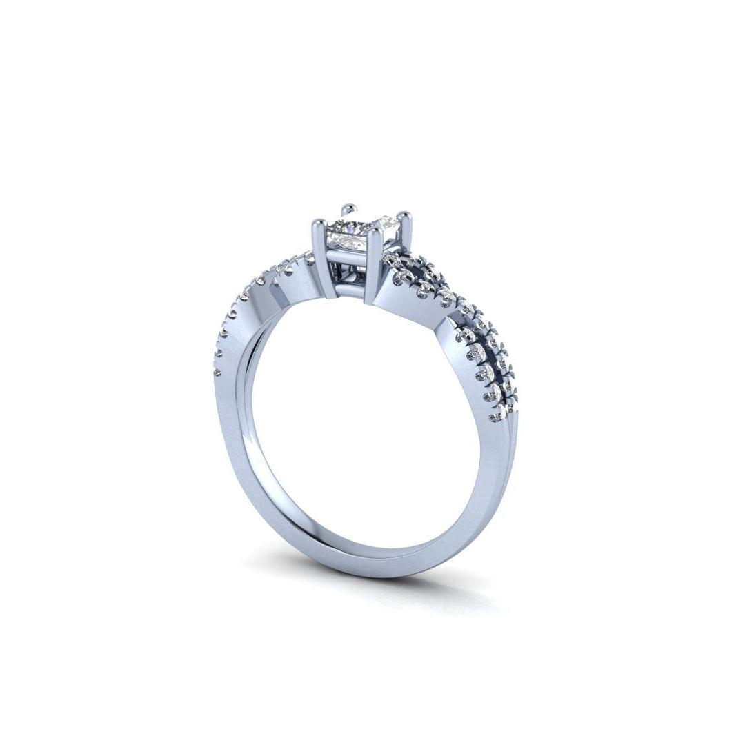 Twisted Split Shank Engagement Ring