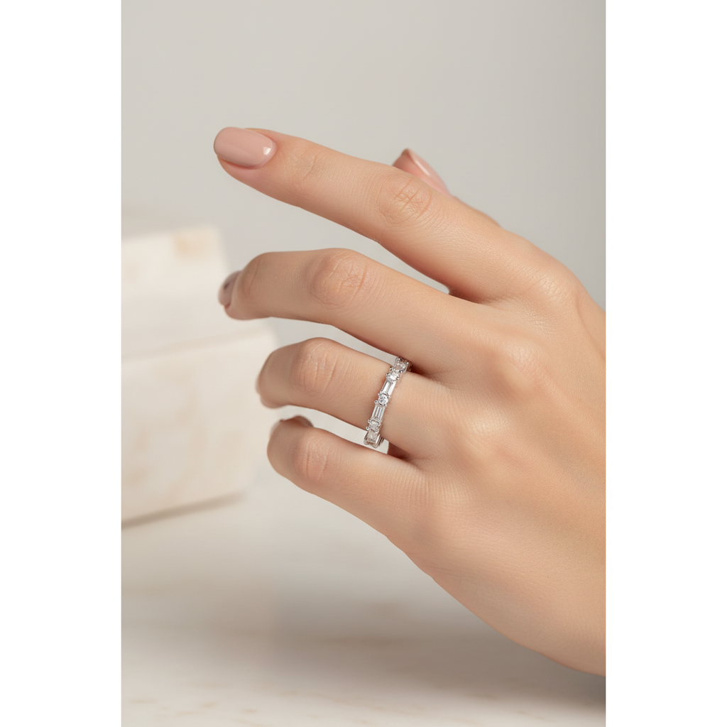 Gold Whimsical Diamond and Baguette Wedding Band – Timeless Sivana Luxury
