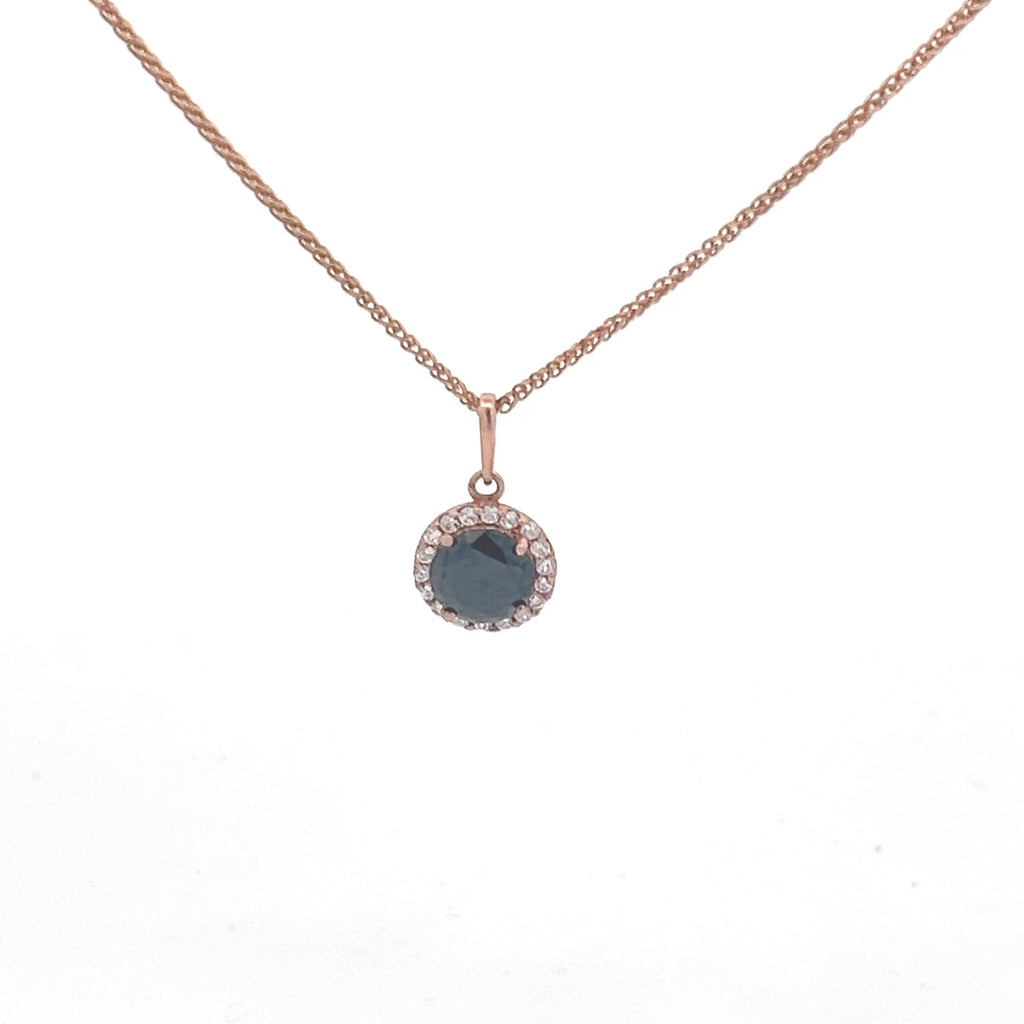 Black Diamond Halo Pendant --dp