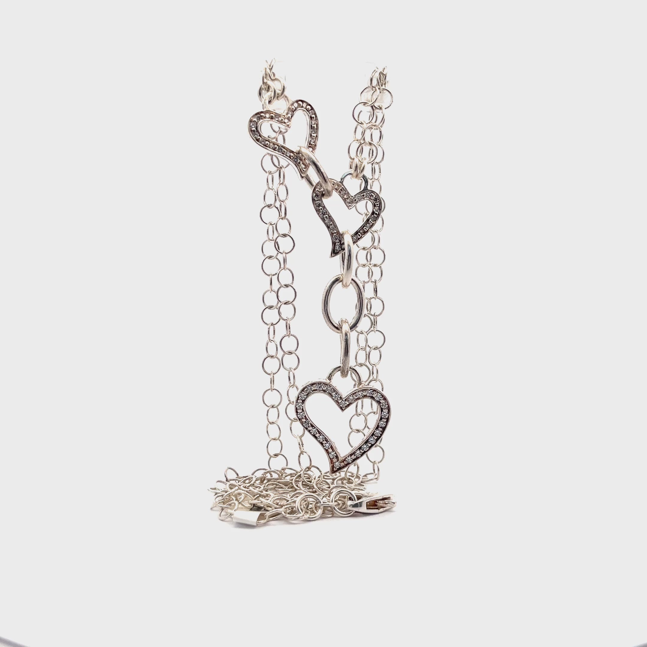 Triple Heart Pendant Necklaces