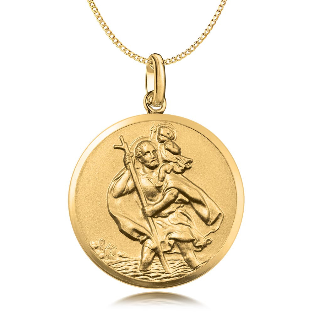 9ct Gold St. Christopher Pendant-Sivana Diamonds