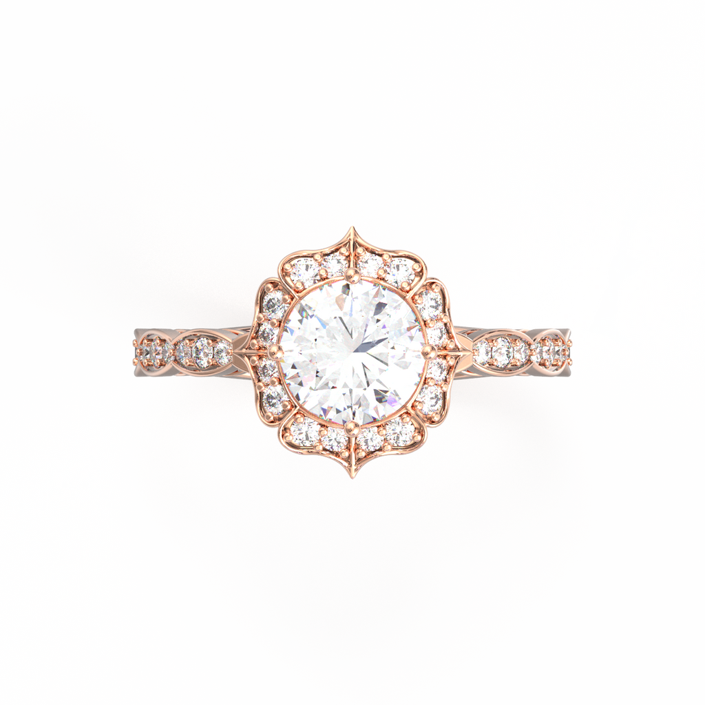 Victorian Antique Inspired Diamond Engagement Ring