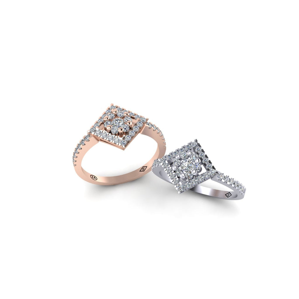 Square Shaped Engagement Ring-Sivana Diamonds