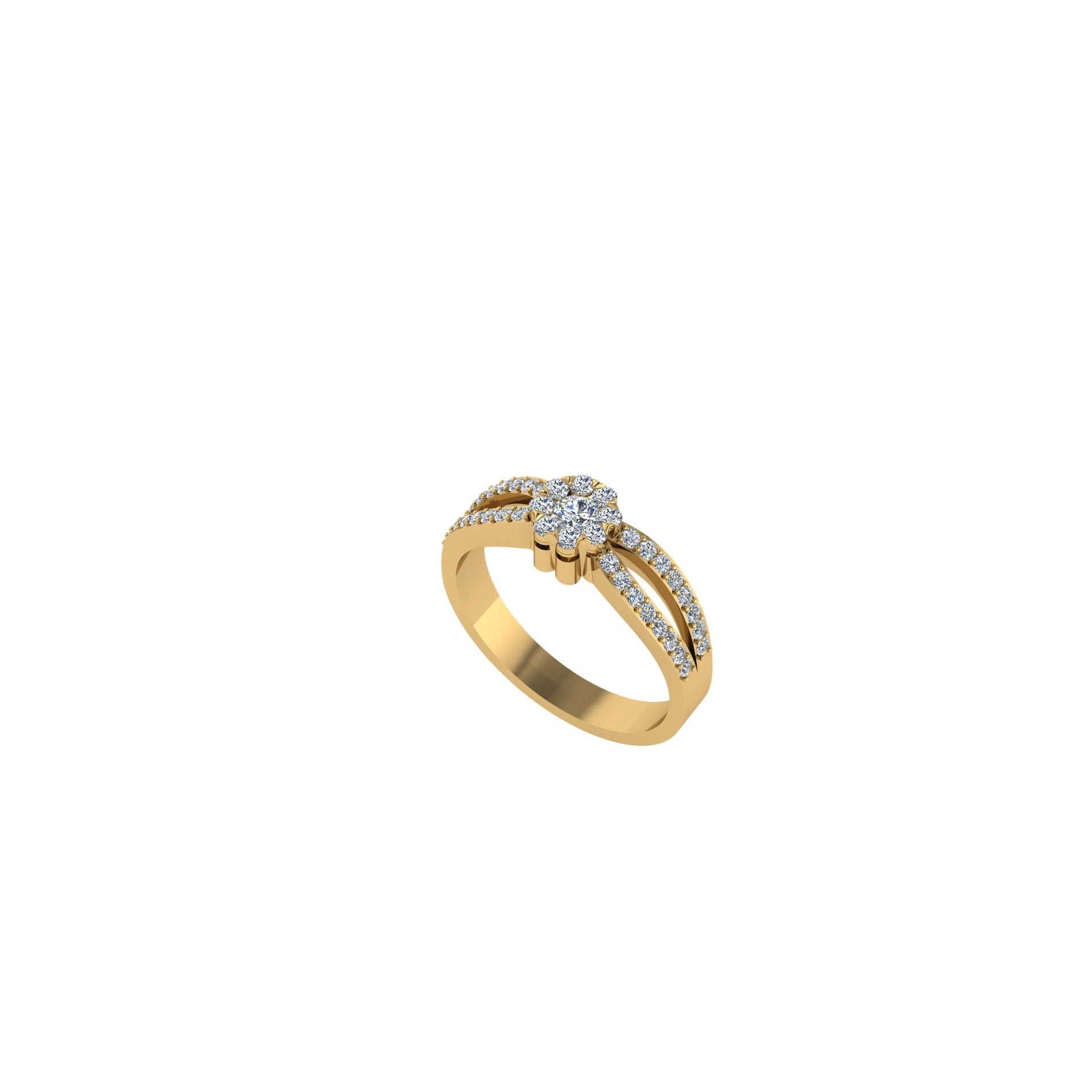 Flower Style Cluster Diamond Dress Ring-Sivana Diamonds
