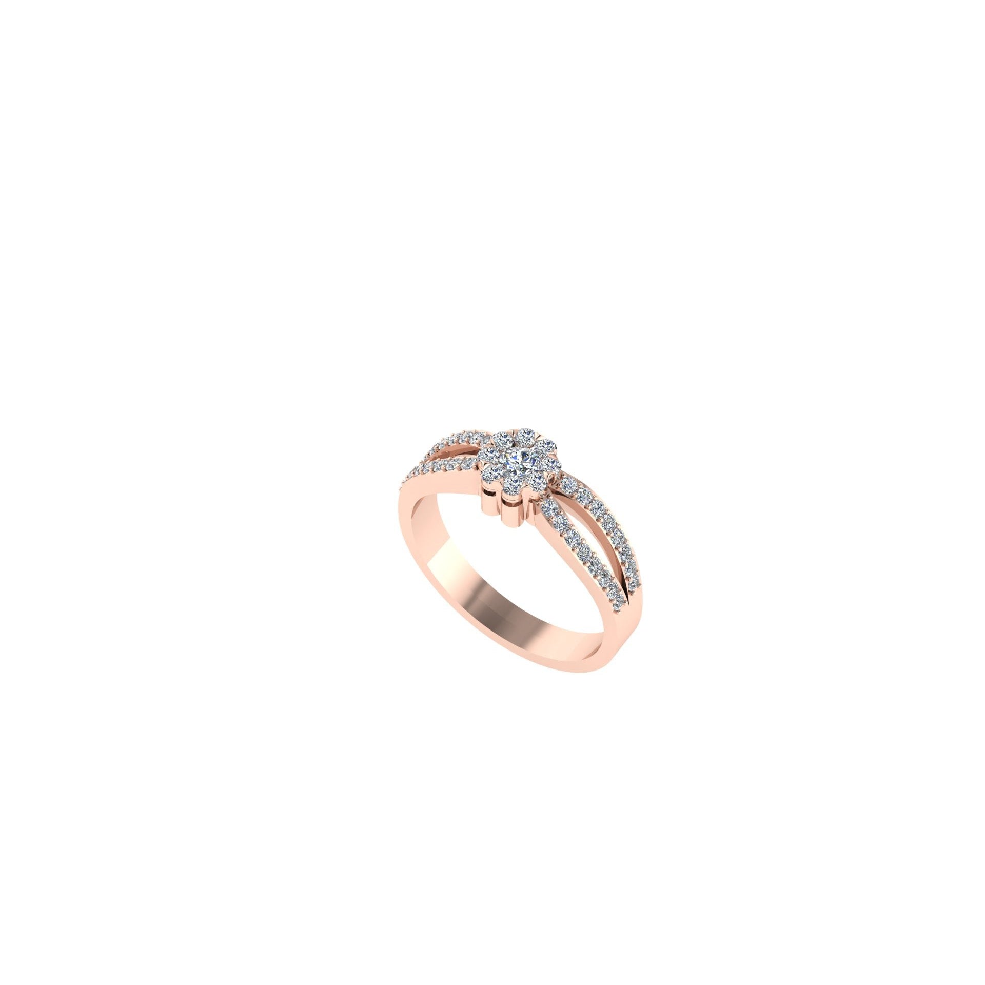 Flower Style Cluster Diamond Dress Ring-Sivana Diamonds