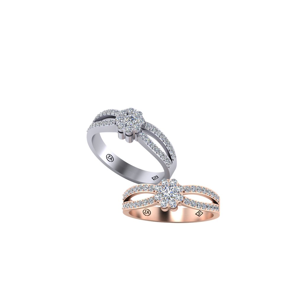Flower Style Cluster Diamond Dress Ring-Sivana Diamonds