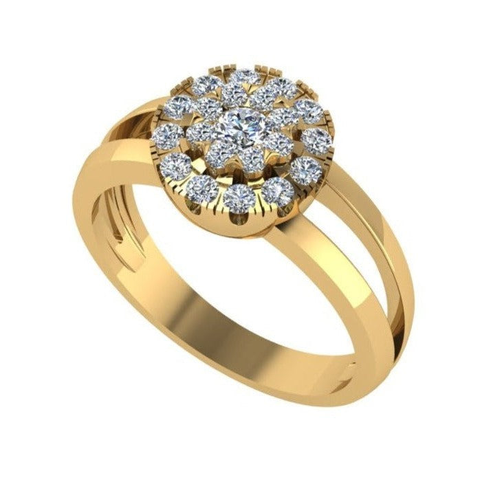 A Round Cluster Ring - F (SF 15023)-Sivana Diamonds