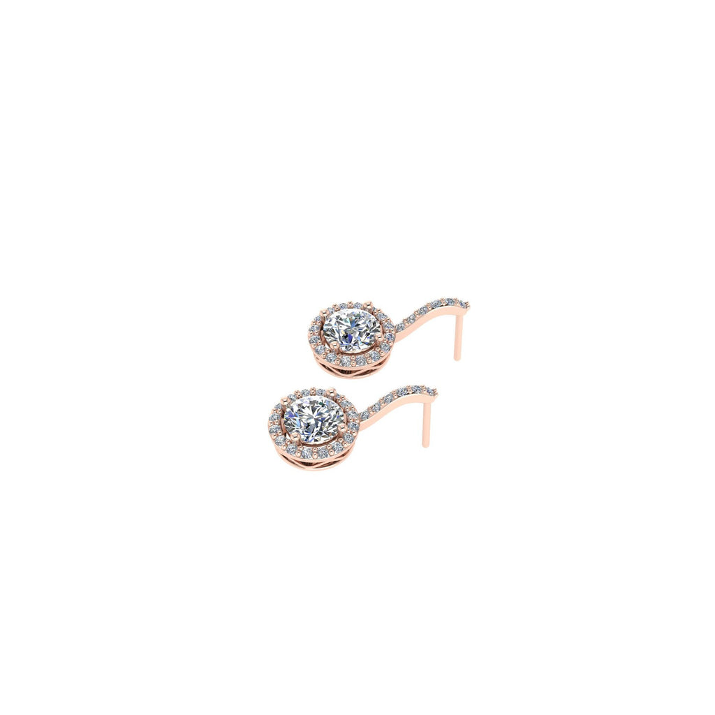 DROP DIAMOND EARRINGS FEATURING A DIAMOND SET HALO-Sivana Diamonds