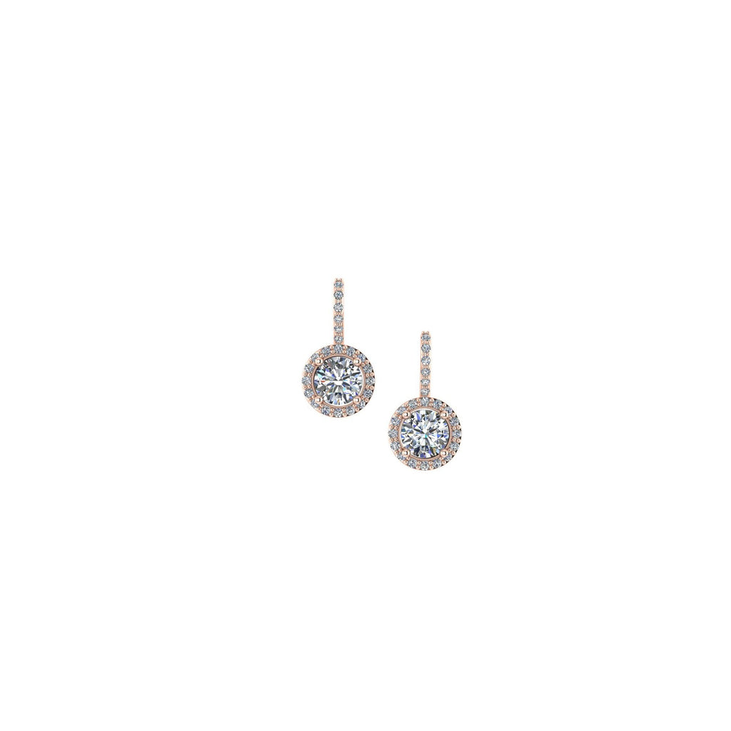 DROP DIAMOND EARRINGS FEATURING A DIAMOND SET HALO-Sivana Diamonds