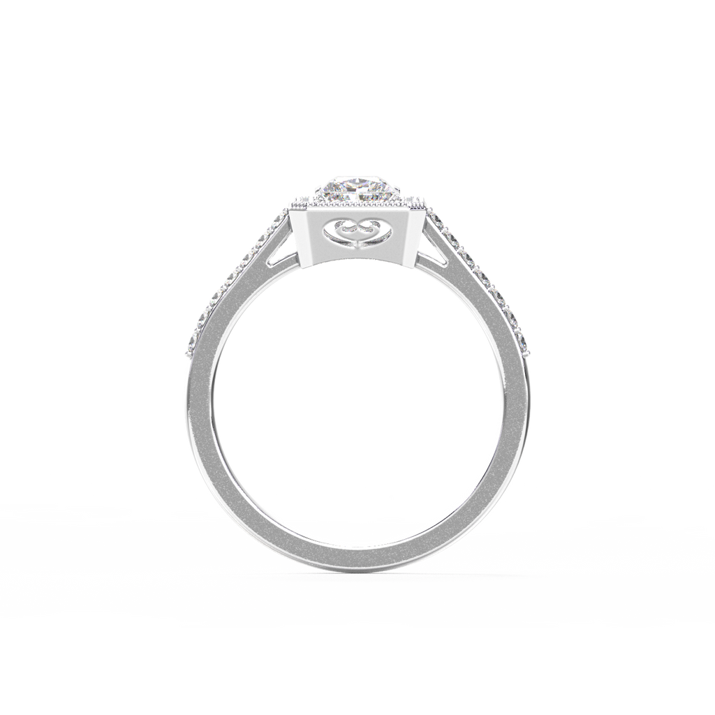 HALO PRINCESS-CUT DIAMOND ENGAGEMENT RING [SF15649]