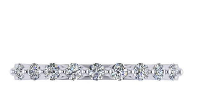9 STONE ROUND BRILLIANT DIAMOND HALF ETERNITY BAND-Sivana Diamonds