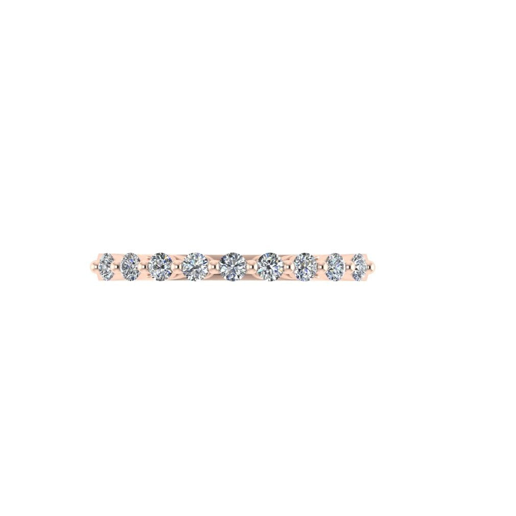 11 STONE ROUND BRILLIANT DIAMOND HALF ETERNITY BAND-Sivana Diamonds