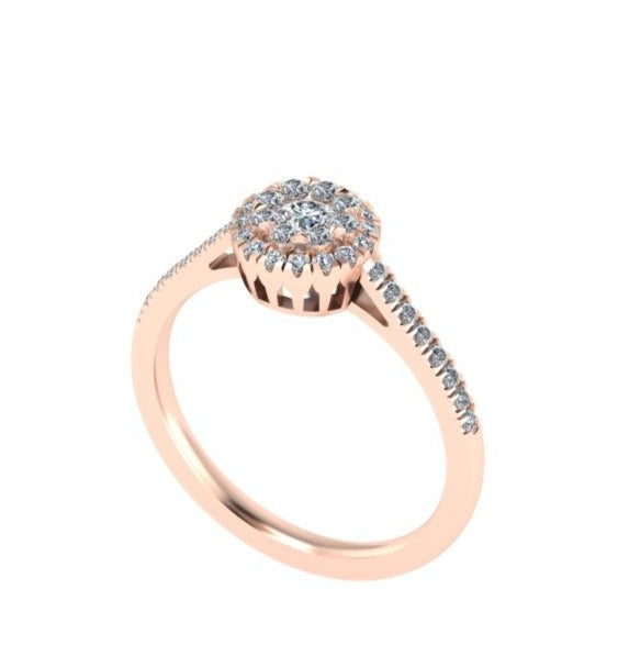 CLUSTER DIAMOND ENGAGEMENT RING-Sivana Diamonds
