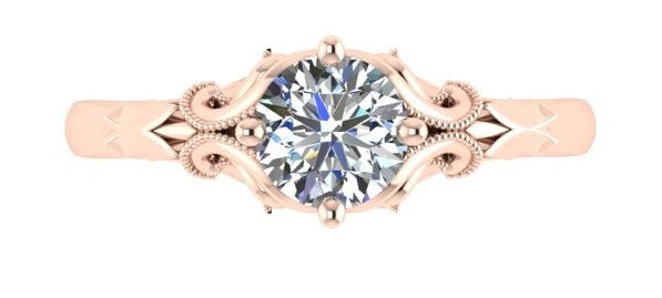 ART DECO DIAMOND FLOWER DESIGN RING WITH A 0,75 CARAT CENTER STONE-Sivana Diamonds