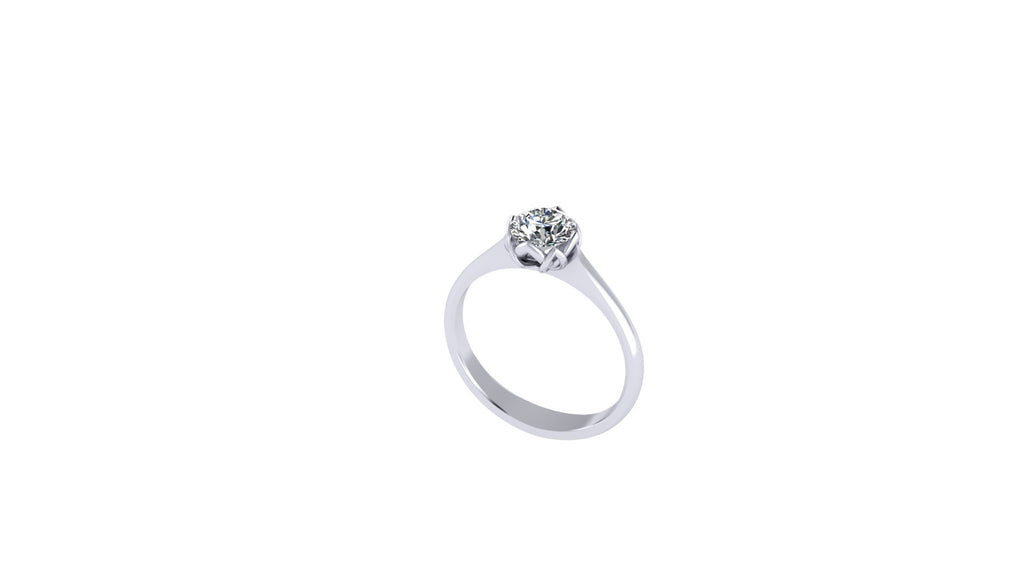 CLASSIC DIAMOND SOLATAIR PETAL CLAW RING 0,70 CARAT ROUND BRILLIANT-Sivana Diamonds