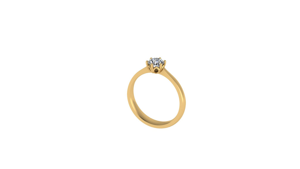 CLASSIC DIAMOND SOLITAIRE PETAL CLAW RING (SF15525)-Sivana Diamonds