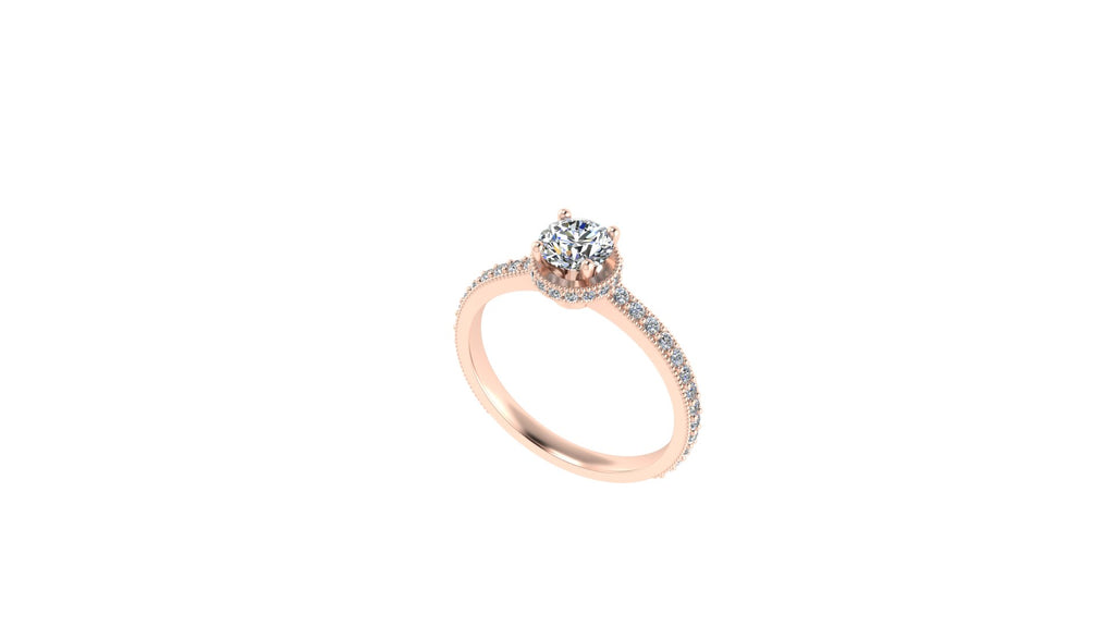 Tube Set Classic Sidestone Diamond Engagement Ring-Sivana Diamonds
