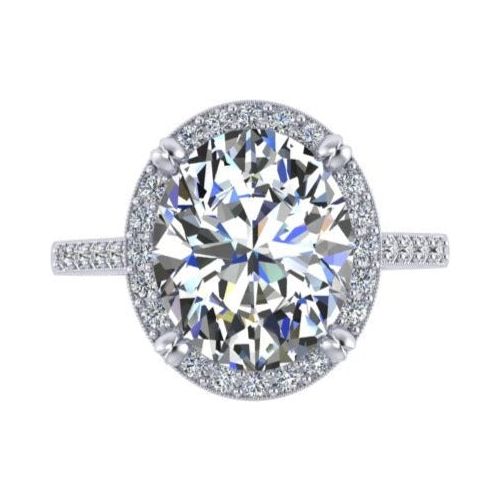 3,50 CARAT ROUND BRILLIANT DIAMOND HALO ENGAGEMENT RING-Sivana Diamonds