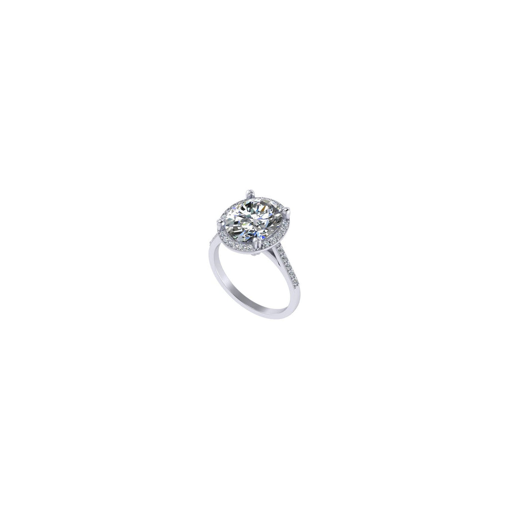 3,50 CARAT ROUND BRILLIANT DIAMOND HALO ENGAGEMENT RING-Sivana Diamonds