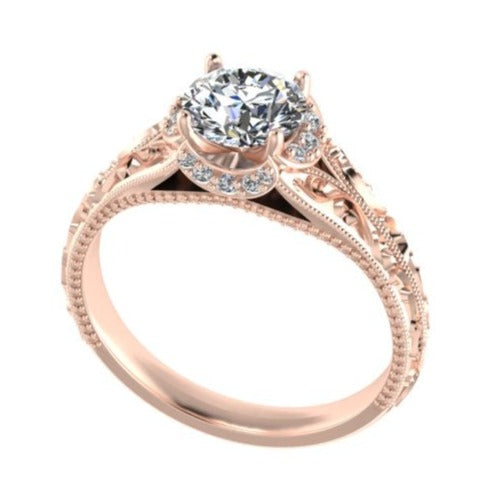 CLASSIC FOUR CLAW ROYALTY DIAMOND ENGAGEMENT RING WITH FINE DETAIL-Sivana Diamonds