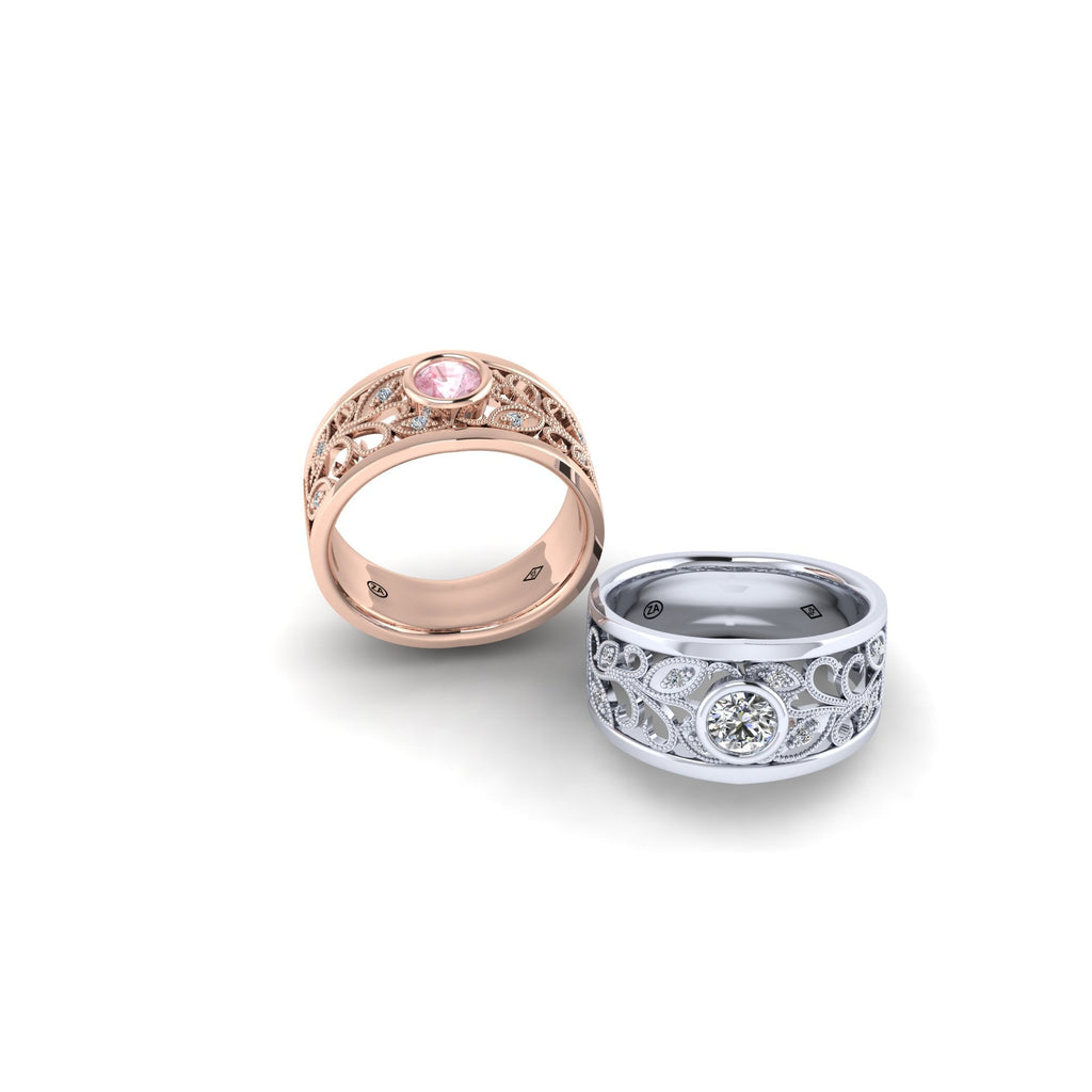 Solitaire Filigree Engagement Ring (HEJ) (SF 16088)-Sivana Diamonds