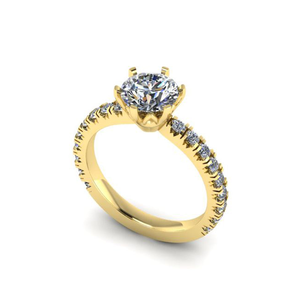 18ct YELLOW GOLD DIAMOND ENGAGEMENT RING (SF16347)-Sivana Diamonds