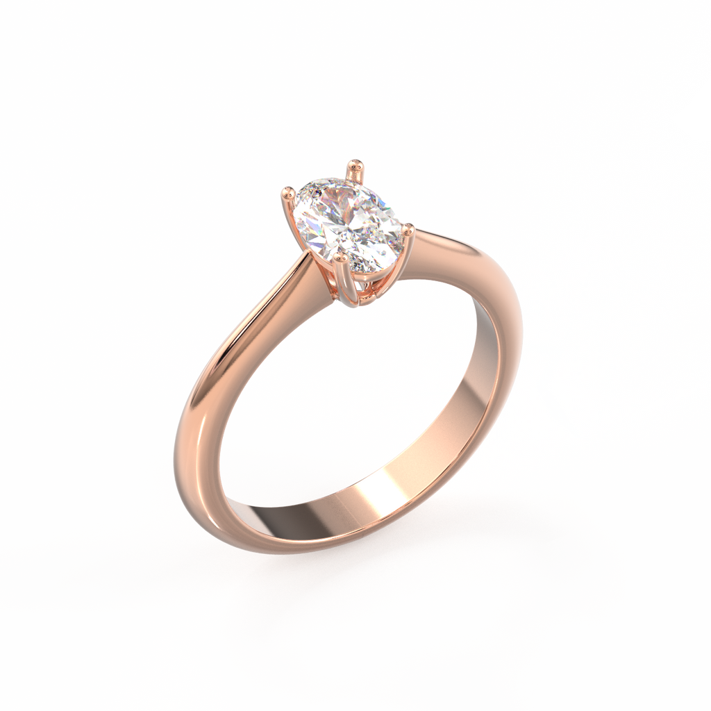 Classic Oval 4-Claw Solitaire Engagement Ring [SF16519] --ser
