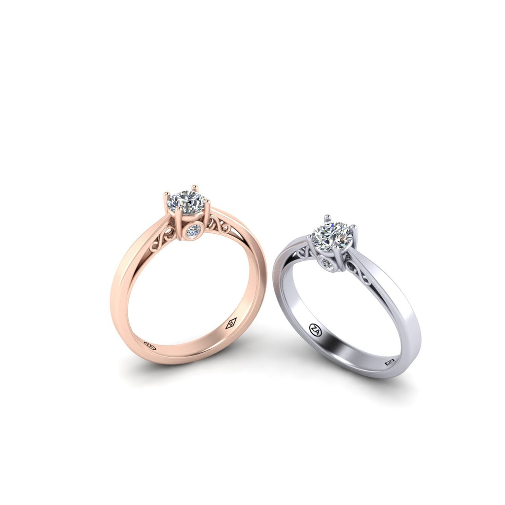 Solitaire Four Claw Ring (HEJ) (SF 16545)-Sivana Diamonds