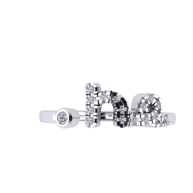 CAPRICORN STAR SIGN RING (SF 16975)-Sivana Diamonds