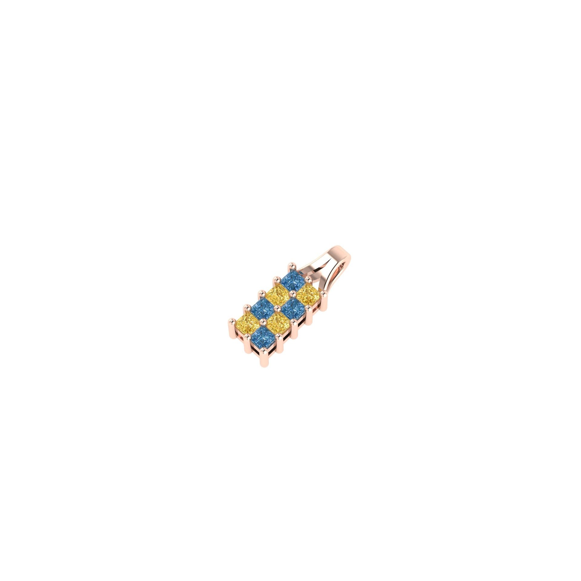 Diamond Checkerboard Drop Pendant-Sivana Diamonds