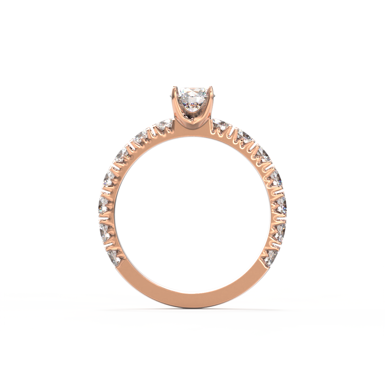 Four Claw Designer Sidestone Engagement Ring-Sivana Diamonds