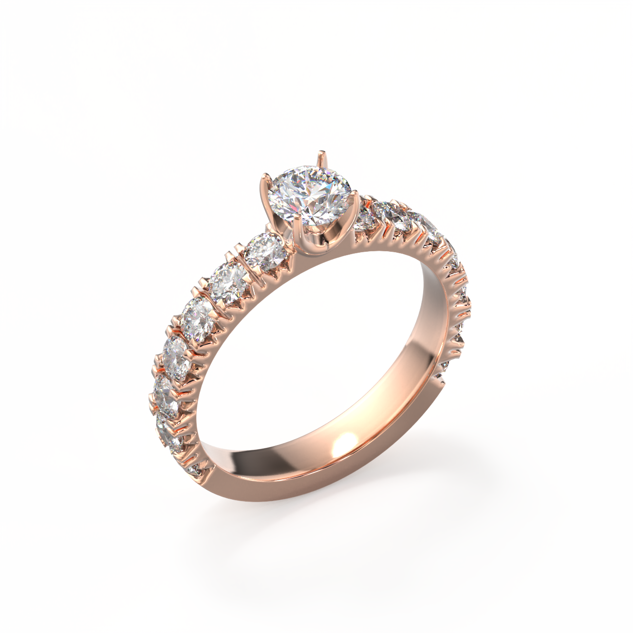 Four Claw Designer Sidestone Engagement Ring-Sivana Diamonds