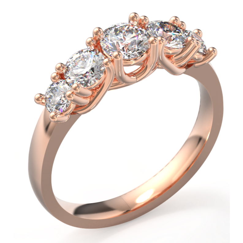 5-STONE DIAMOND GOLD RING-Sivana Diamonds