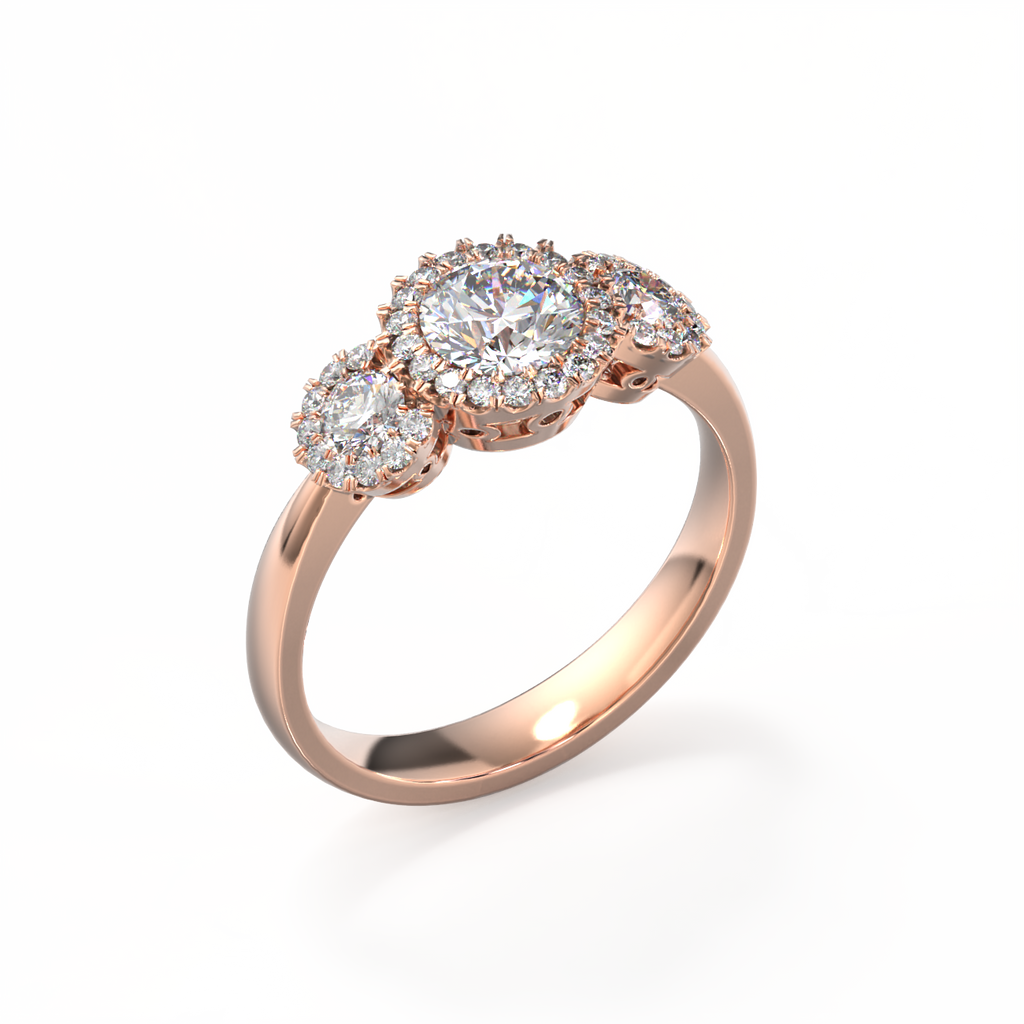 Delicate Cluster Diamond Engagement Dress Ring-Sivana Diamonds